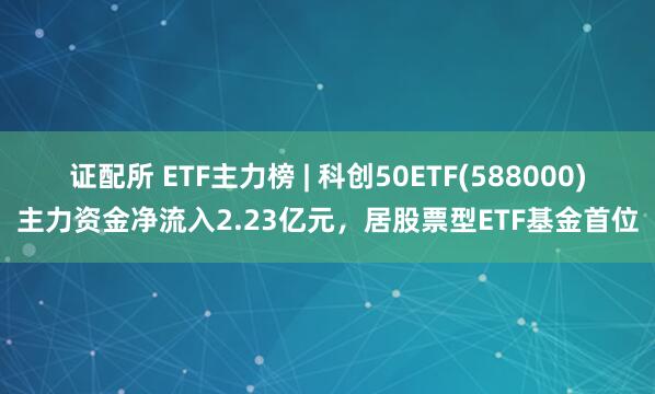 证配所 ETF主力榜 | 科创50ETF(588000)主力资金净流入2.23亿元，居股票型ETF基金首位